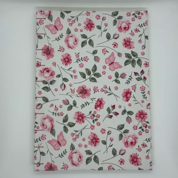 Cuaderno A4 Cosido Rayado | Rosas Tela